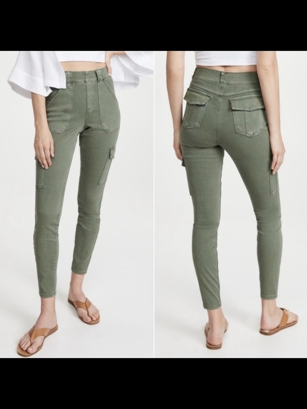 SPANX Olive Green Slim Cargo Pants